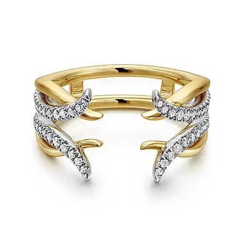 14K White and Yellow Gold Diamond Ring Enhancer