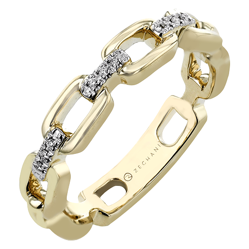 14k Yellow & White Gold Diamond Linked Fashion Ring