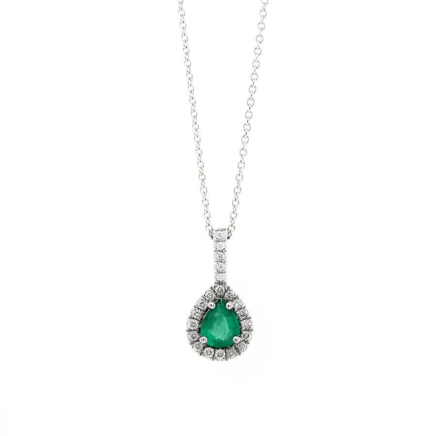 14K White Gold Diamond & Gemstone Necklace