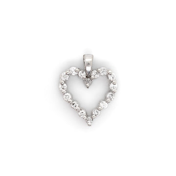 10k White Gold Diamond Heart Necklace