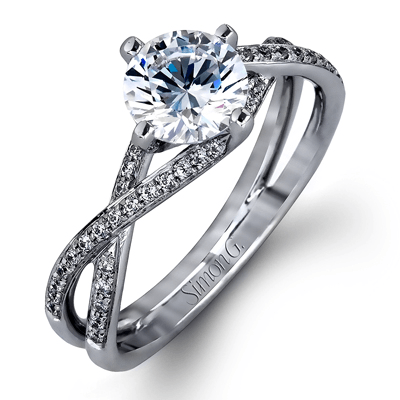 18k White Gold Twist Engagement Ring