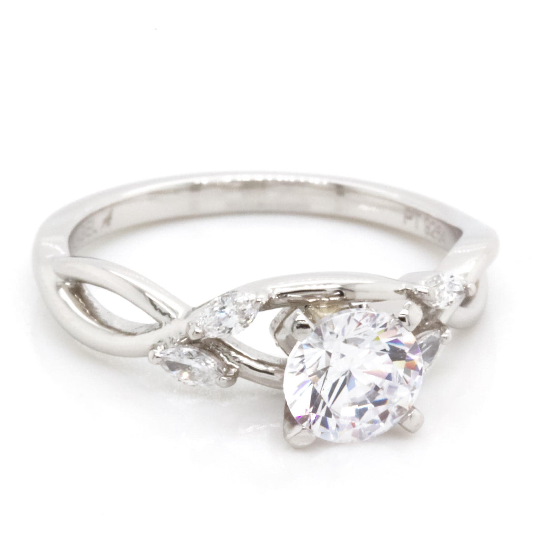 Criss Cross Diamond Engagement Ring