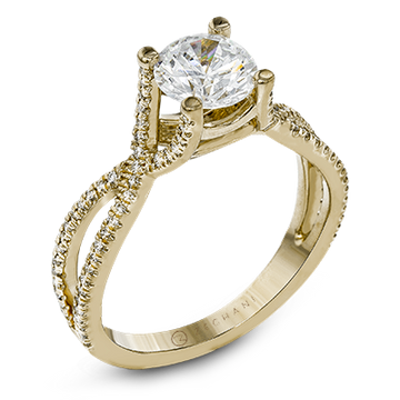 14k Yellow Gold Twist Engagement Ring