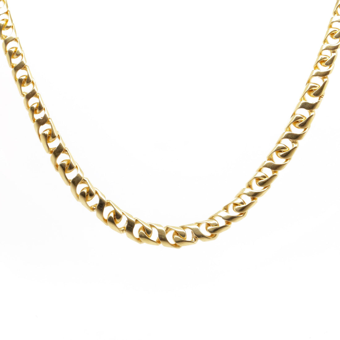 18k Yellow Gold Rounded Curb Chain