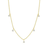 14k Gold Diamond Station Necklace