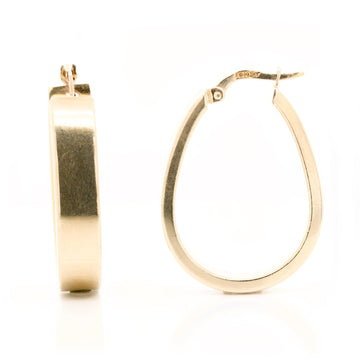 10k Yellow Gold Oval Hoops