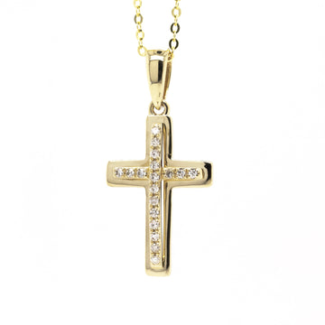 10k Gold Diamond Cross Necklace