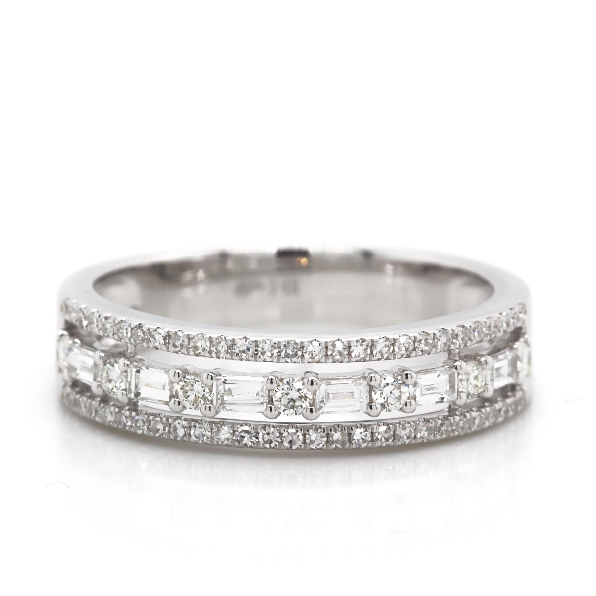 Baguette and Round Diamond Dinner Ring