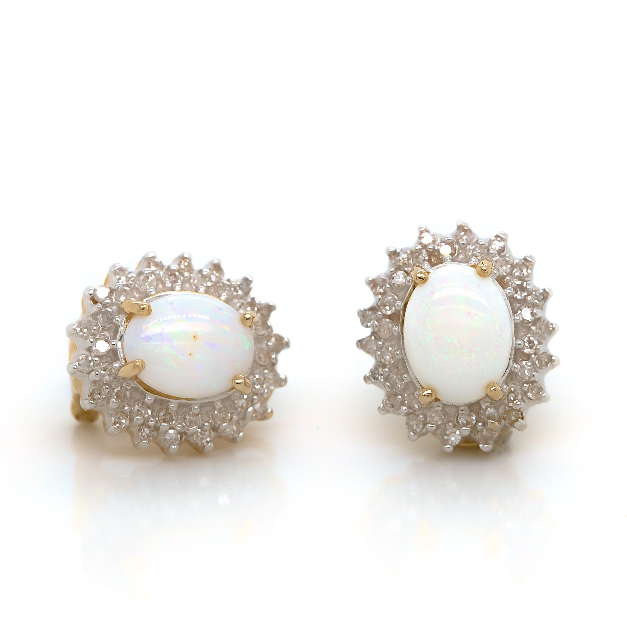 Opal & Diamond Omega Studs