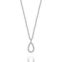 14k Gold Diamond Open Pear Necklace