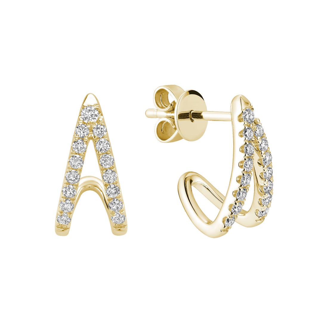 14k Gold Diamond Wrap Earrings