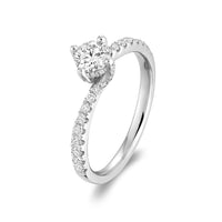 14k White Gold & Diamond Engagement Ring