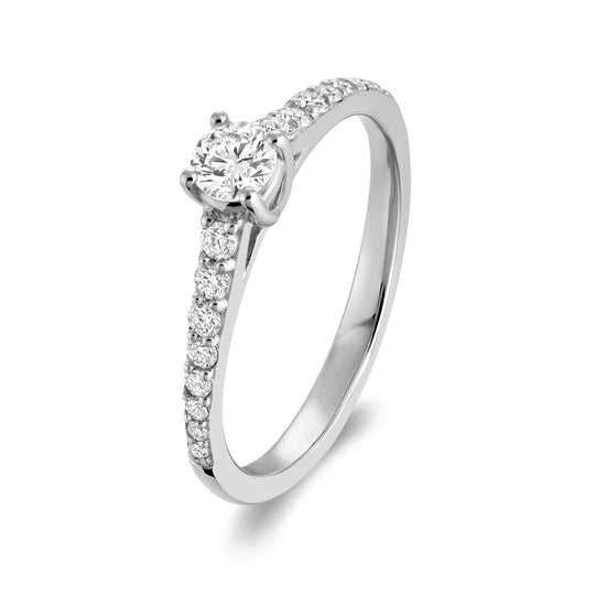 14k Gold 0.23 Round Diamond Engagement Ring
