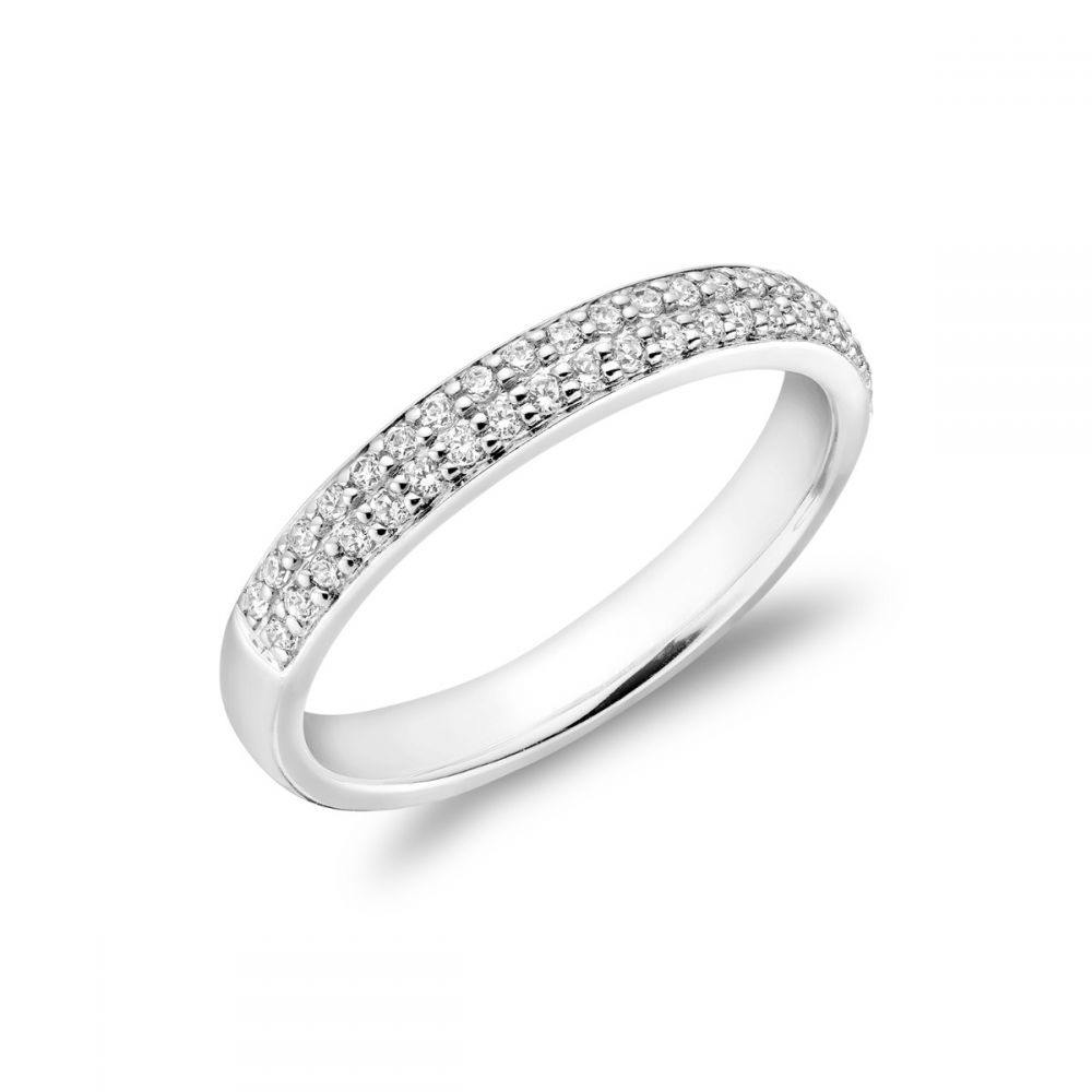 RNB 14K WHITE GOLD 0.50CTW PAVE DIAMOND SEMI ETERNITY RING - Appelt's Diamonds