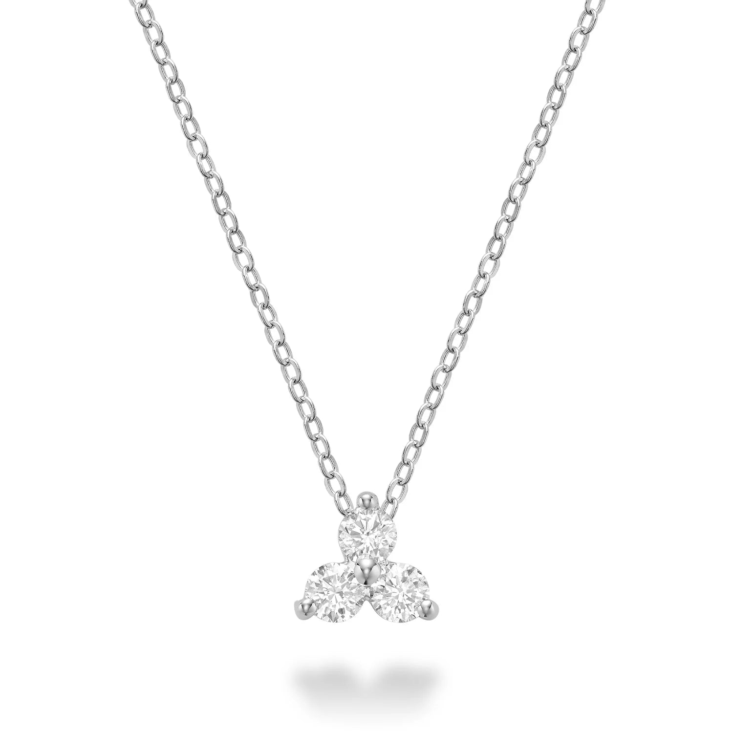 14k Gold Three Stone Diamond Pendant