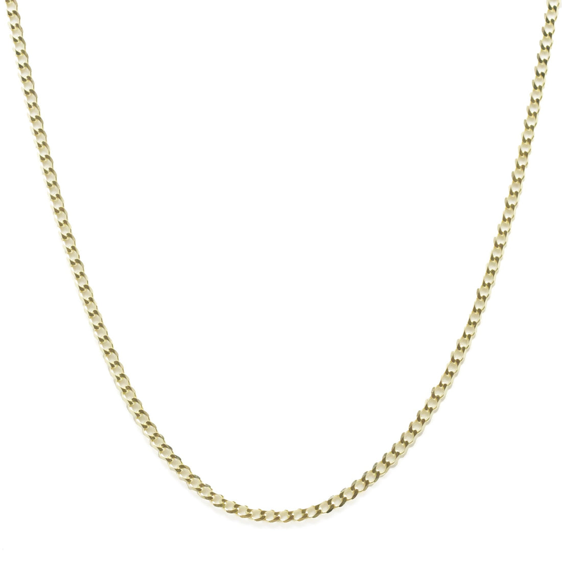 10K Gold Bevelled Curb Chain 22"
