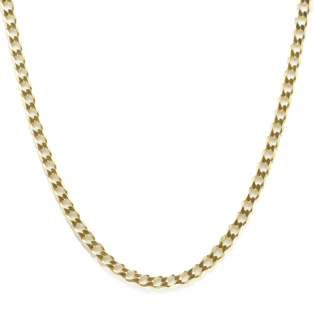 10K Gold Bevelled Curb Chain 20"