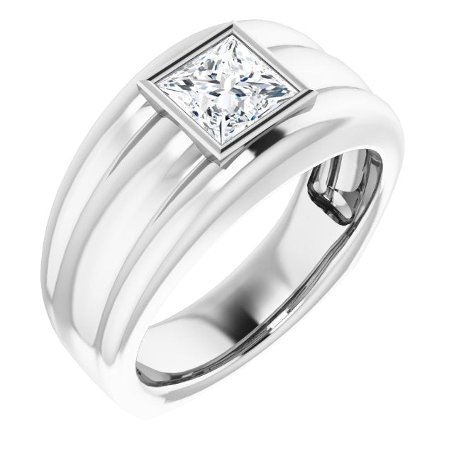 Men's Square Cut Engagement Ring