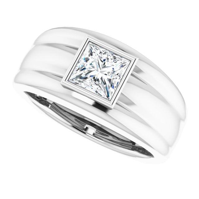 Men's Square Cut Engagement Ring