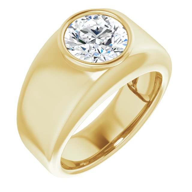 Men's Round Cut Engagement Ring