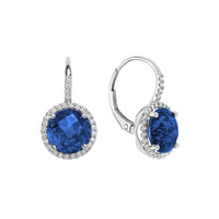 14k Gold Diamond & Colour Stone Drop Earrings