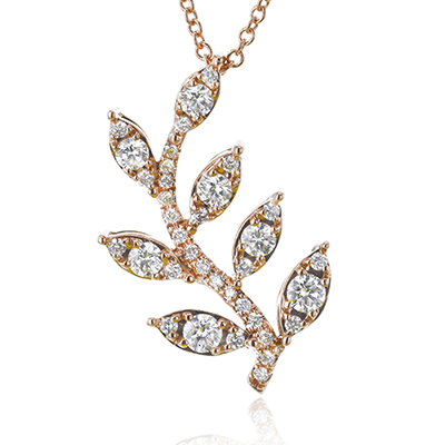 SIMON G 18K ROSE GOLD & DIAMOND LEAVES NECKLACE - Appelt's Diamonds