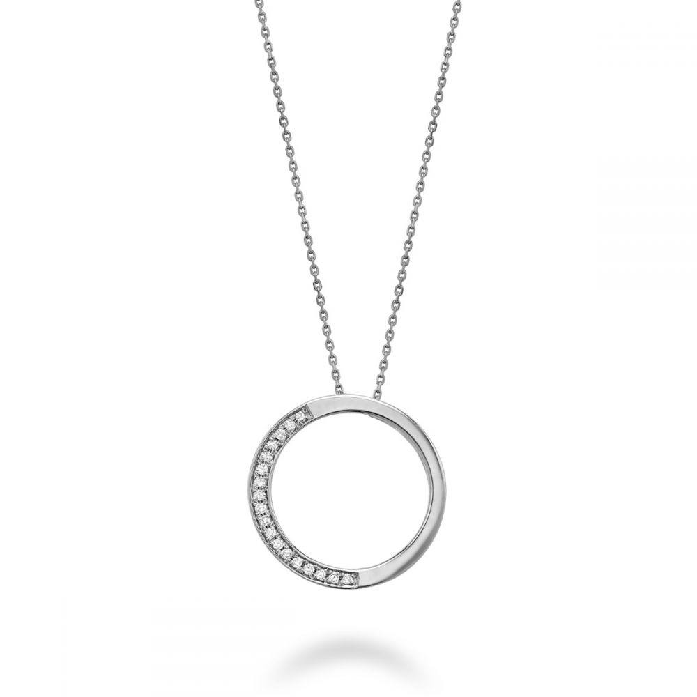 RNB 10K WHITE GOLD OPEN CIRCLE DIAMOND NECKLACE - Appelts Diamonds