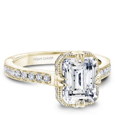 ATELIER YELLOW GOLD EMERALD CUT ENGAGEMENT RING - Appelts Diamonds