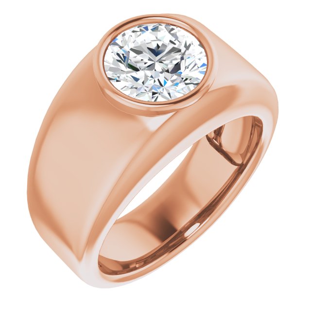 Men's Round Cut Engagement Ring