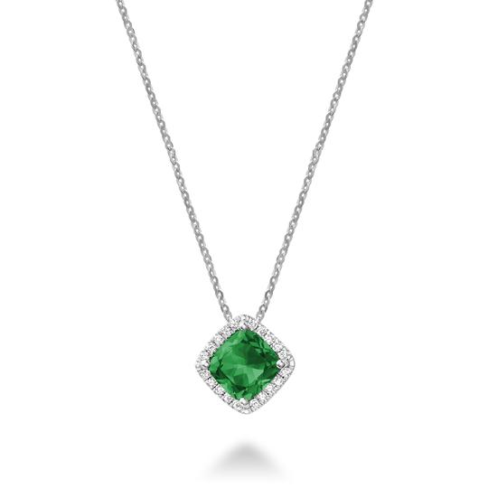 10k White Gold Diamond & Colour Stone Necklace