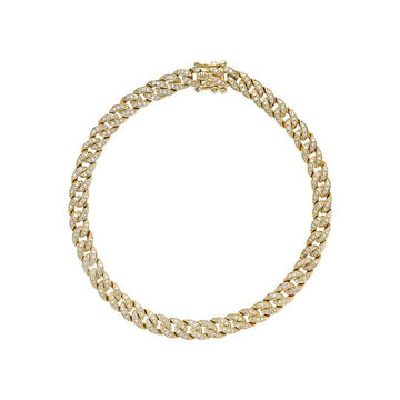 10k Gold Cuban Diamond Bracelet