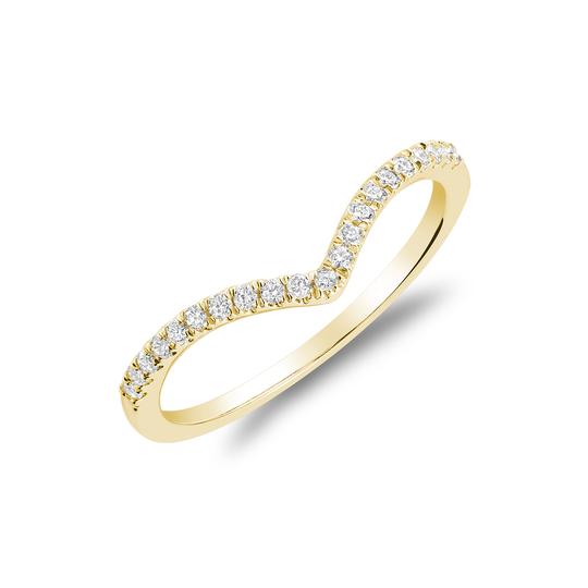 14k Gold V Shape Diamond Ring