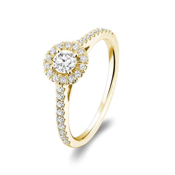 14k Gold Round Brilliant Engagement Ring