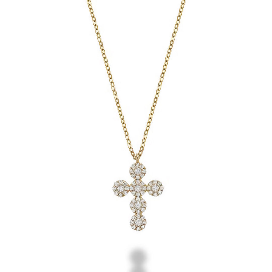 14k Gold Diamond Cross Necklace