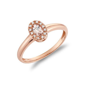 10k Rose Gold Morganite & Diamond Fashion Ring