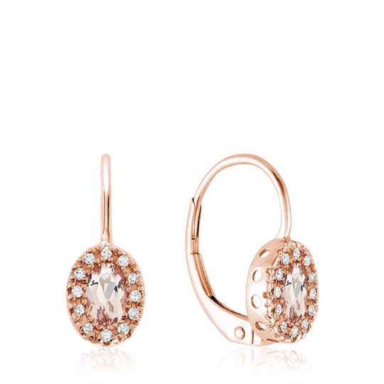 10k Rose Gold Morganite & Diamond Earrings