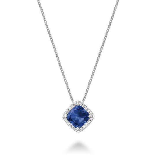 10k White Gold Diamond & Colour Stone Necklace