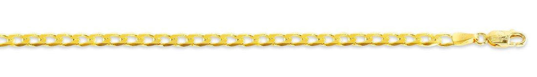 10K YELLOW GOLD BEVELLED CURB HEAVY CHAIN - Appelt&