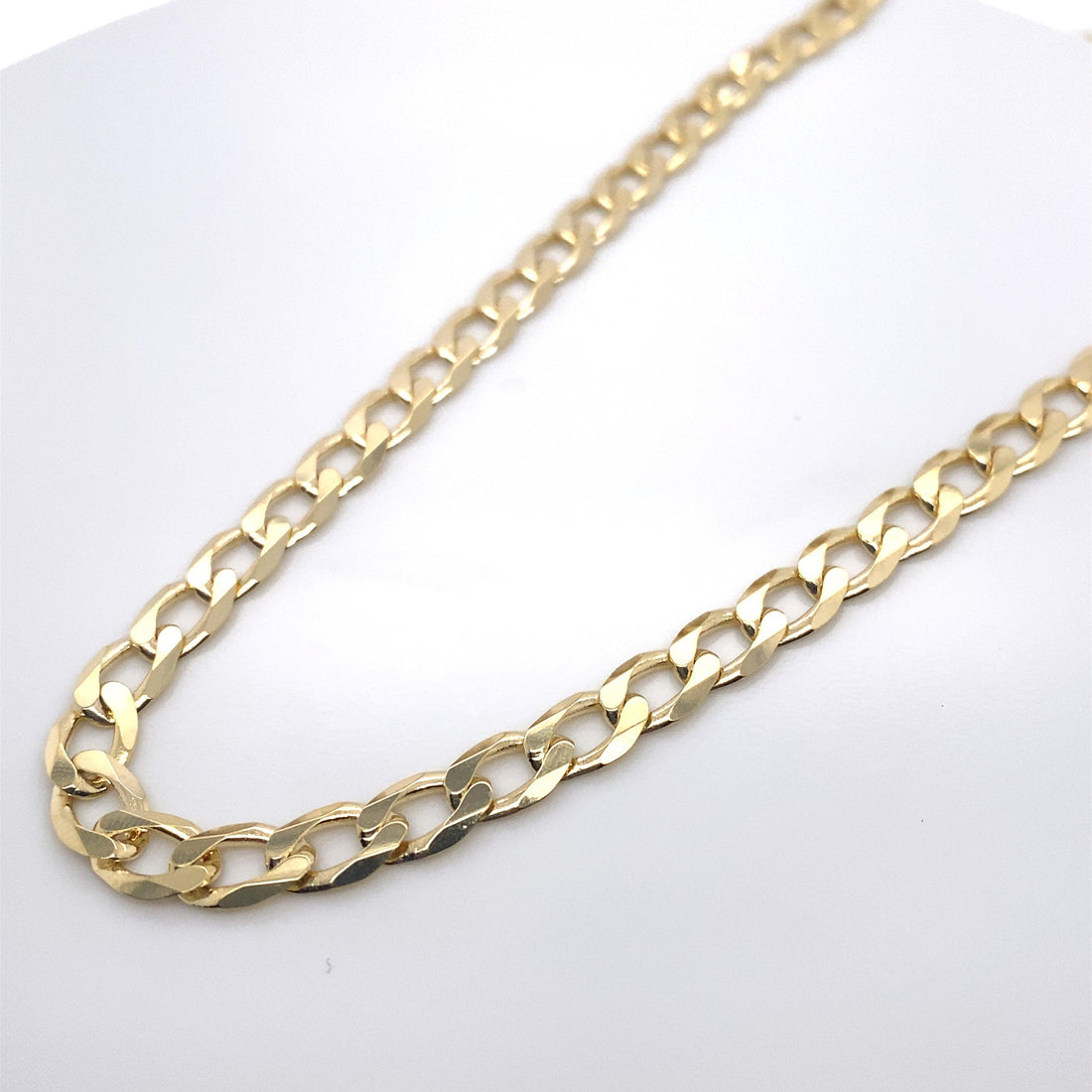 10K YELLOW GOLD BEVELLED CURB HEAVY CHAIN - Appelt&