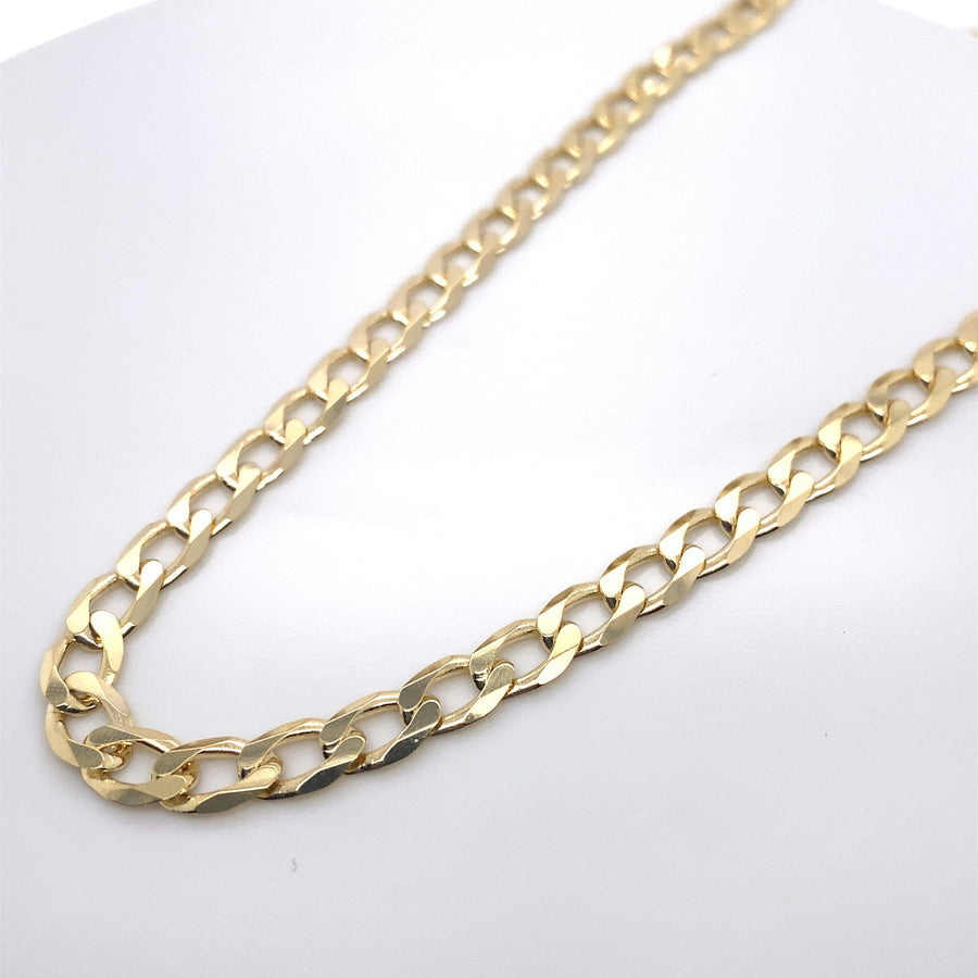 10K YELLOW GOLD BEVELLED CURB HEAVY CHAIN - Appelt's Diamonds