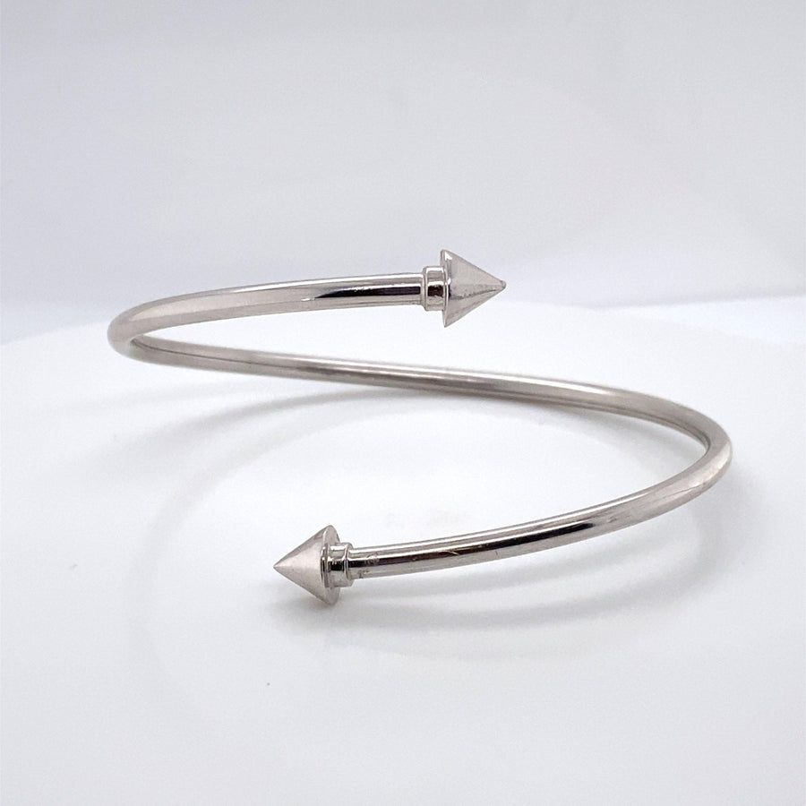 SILVER POINTED ENDS BANGLE - Appelt's Diamonds