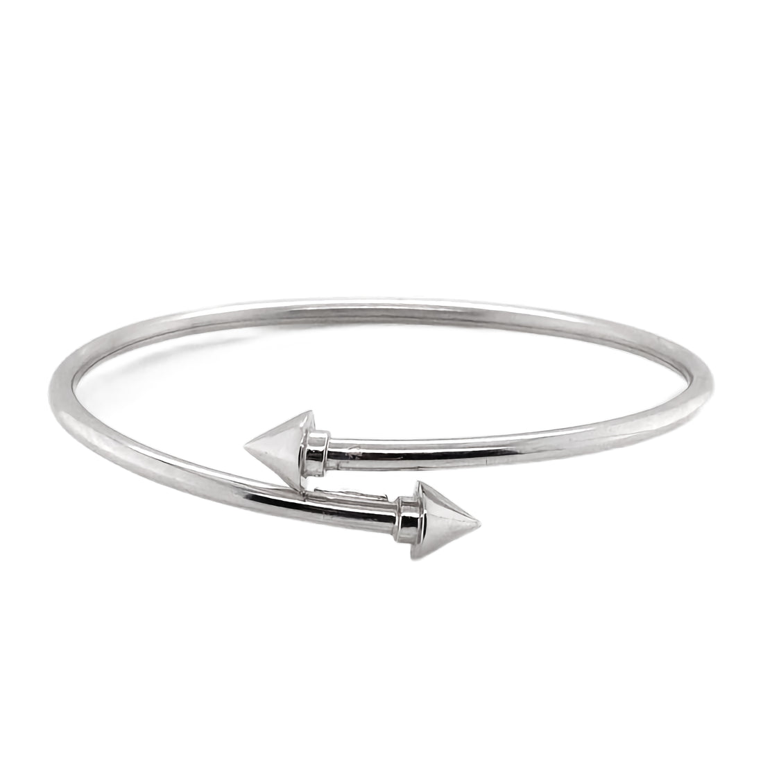 Silver Pointed Ends Bangle
