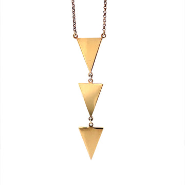 Gold Plated Trangle Drop Necklace