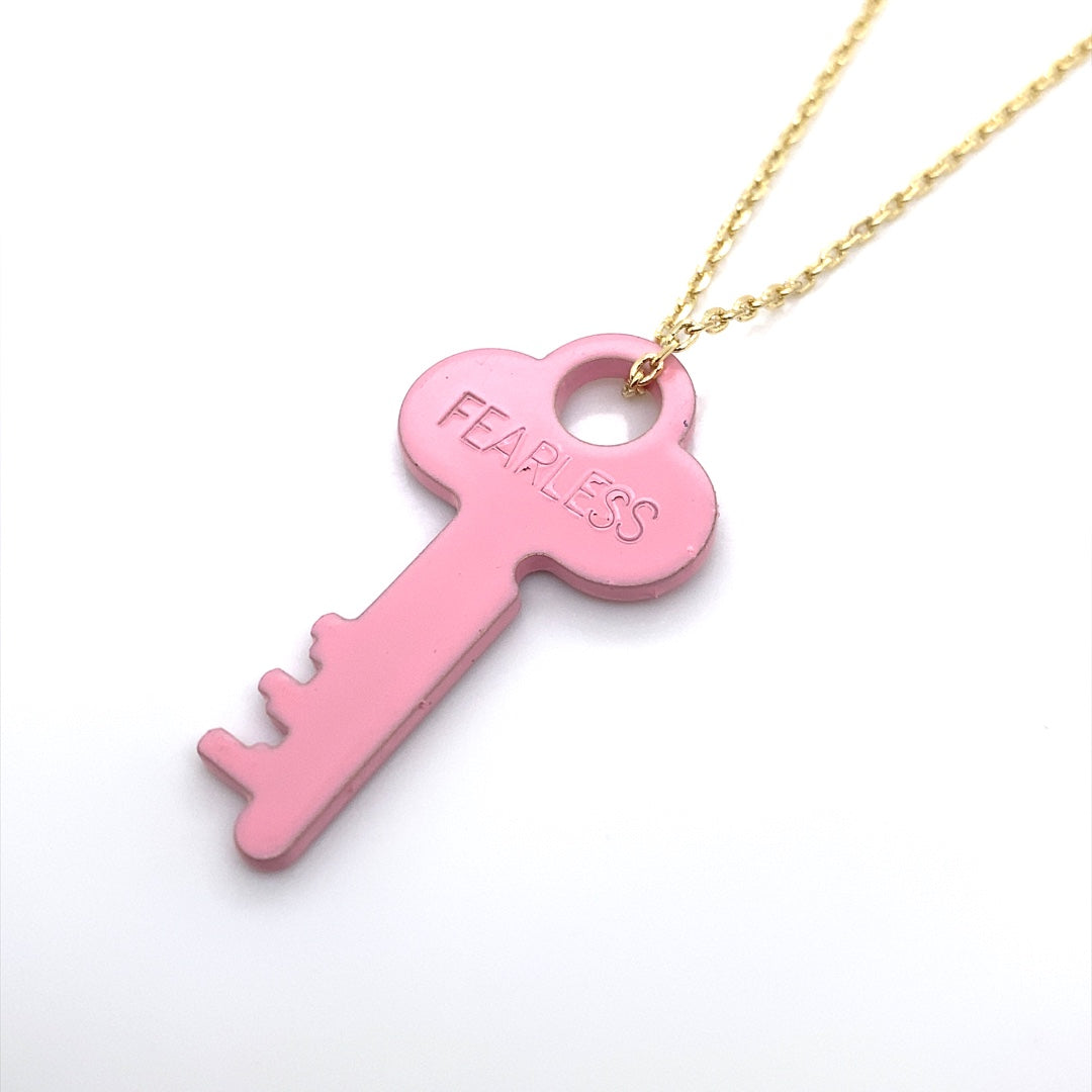 GIVING KEY PINK DAINTY NECKLACE