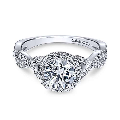 Gabriel & Co Platinum Twisted Engagement Ring