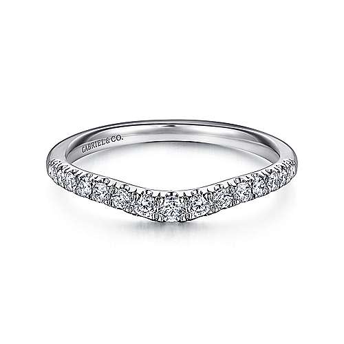 Gabriel & Co 18k White Gold Curved Wedding Band