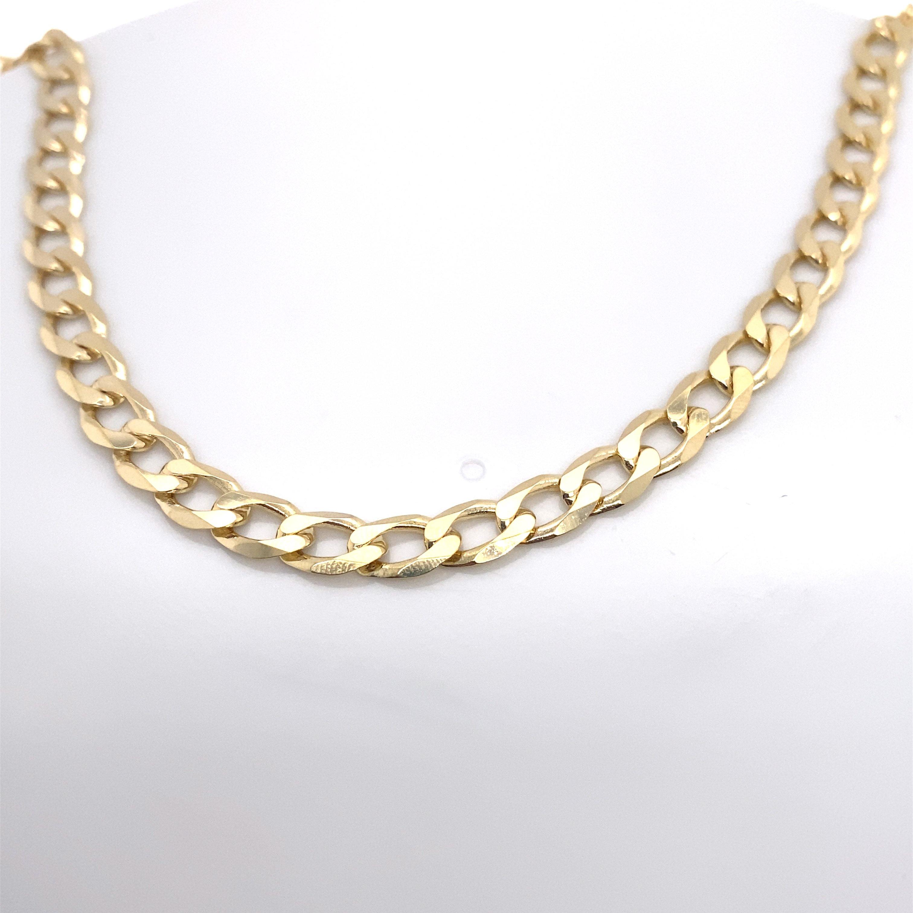 10K YELLOW GOLD CONCAVE CURB HEAVY CHAIN - Appelt's Diamonds