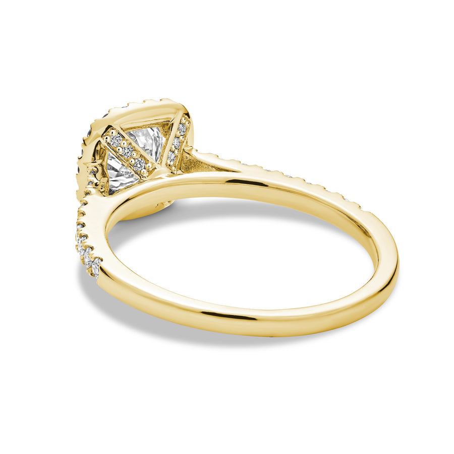 14k White Gold 0.26 Cushion Diamond Halo Engagement Ring