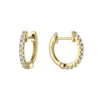 14k Gold Diamond Huggie Earrings