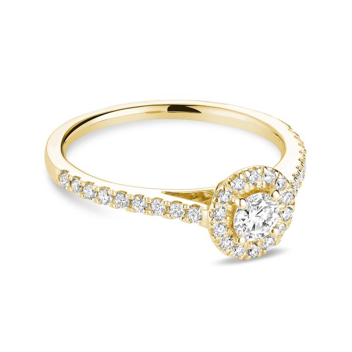 14k Gold Round Brilliant Engagement Ring
